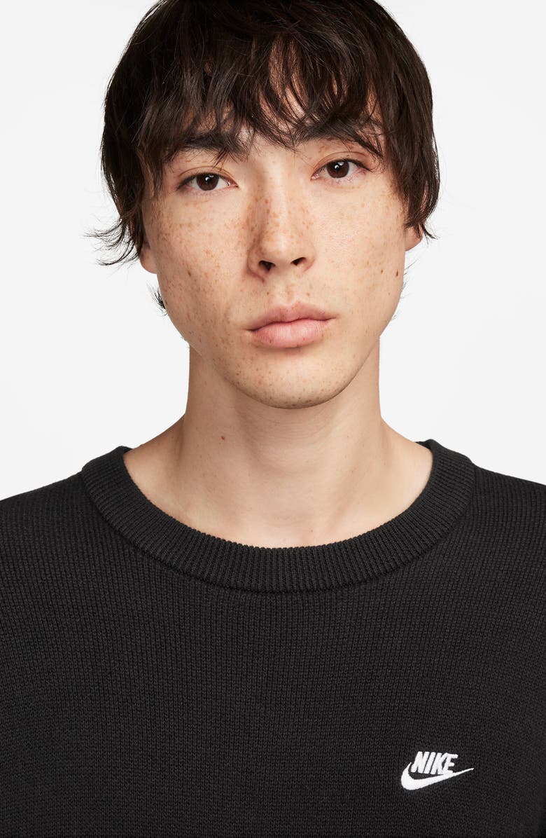 Nike Sportswear Club Oversize Crewneck Sweater, Alternate, color, Black/ White