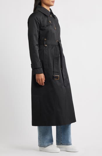 Hooded Single Breasted Maxi Trench Coat