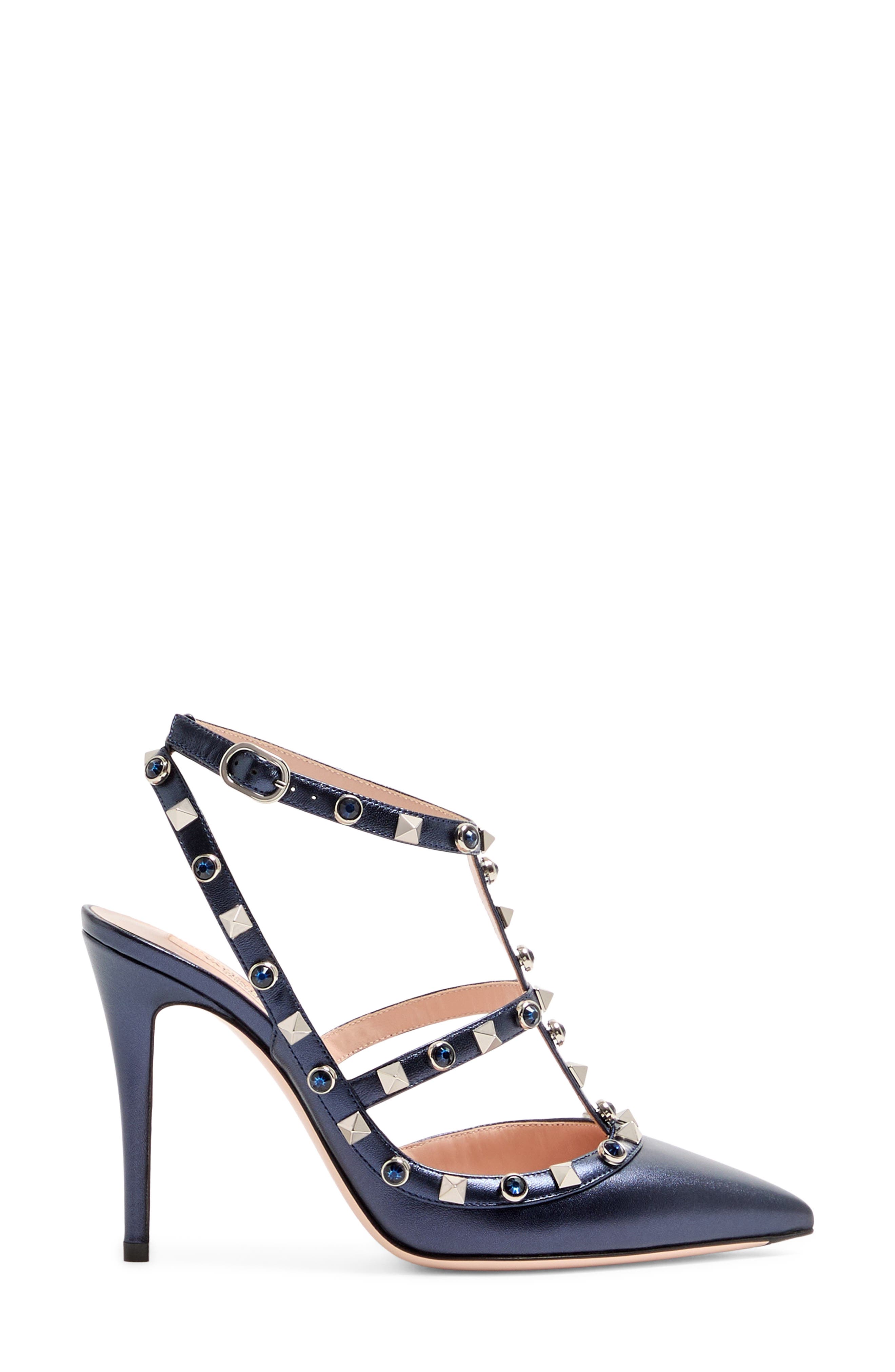 Valentino Garavani Rockstud Pump, Alternate, color, Navy