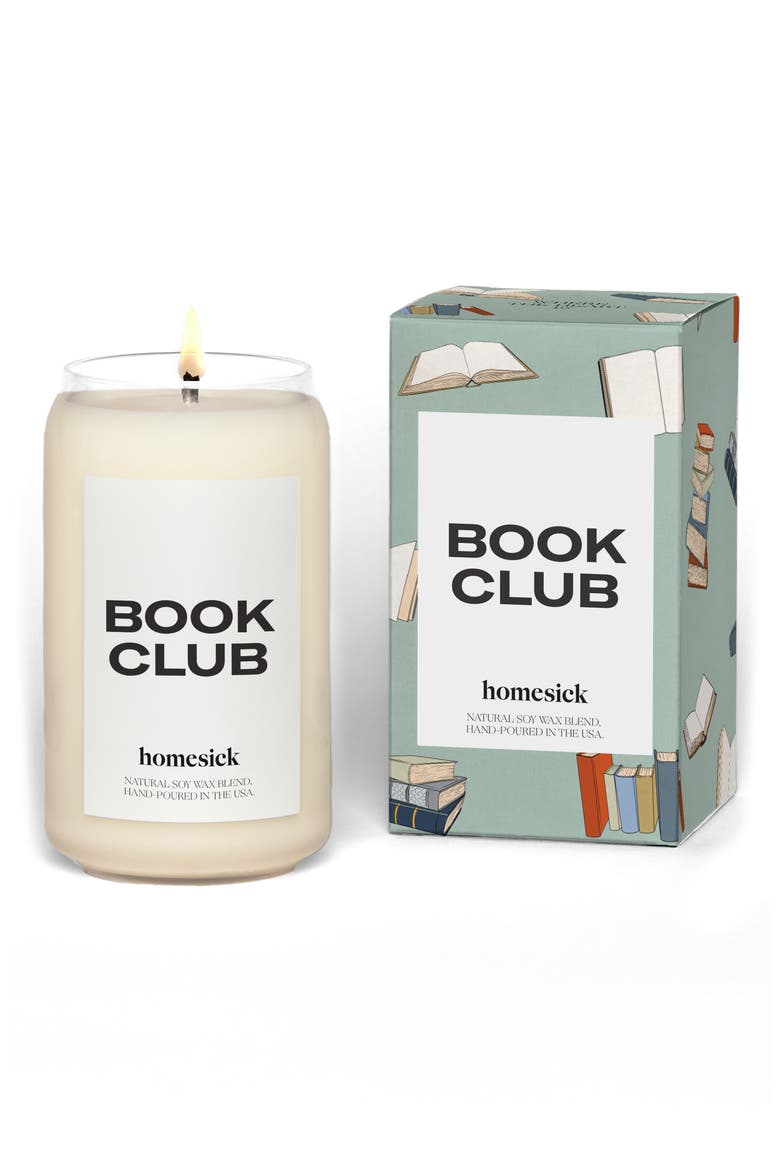 Book Club Candle, Main, color, WHITE