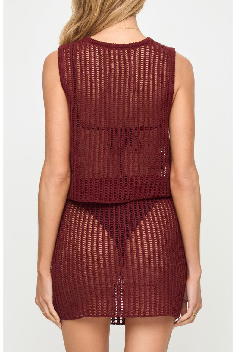 Sander Open Stitch Cover-Up Tank, Alternate, color, SANGRIA
