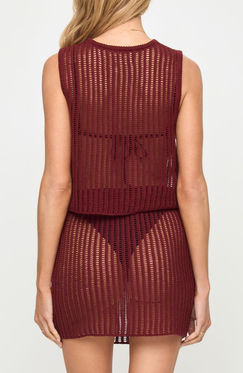 LSPACE Sander Open Stitch Cover-Up Tank, Alternate, color, Sangria