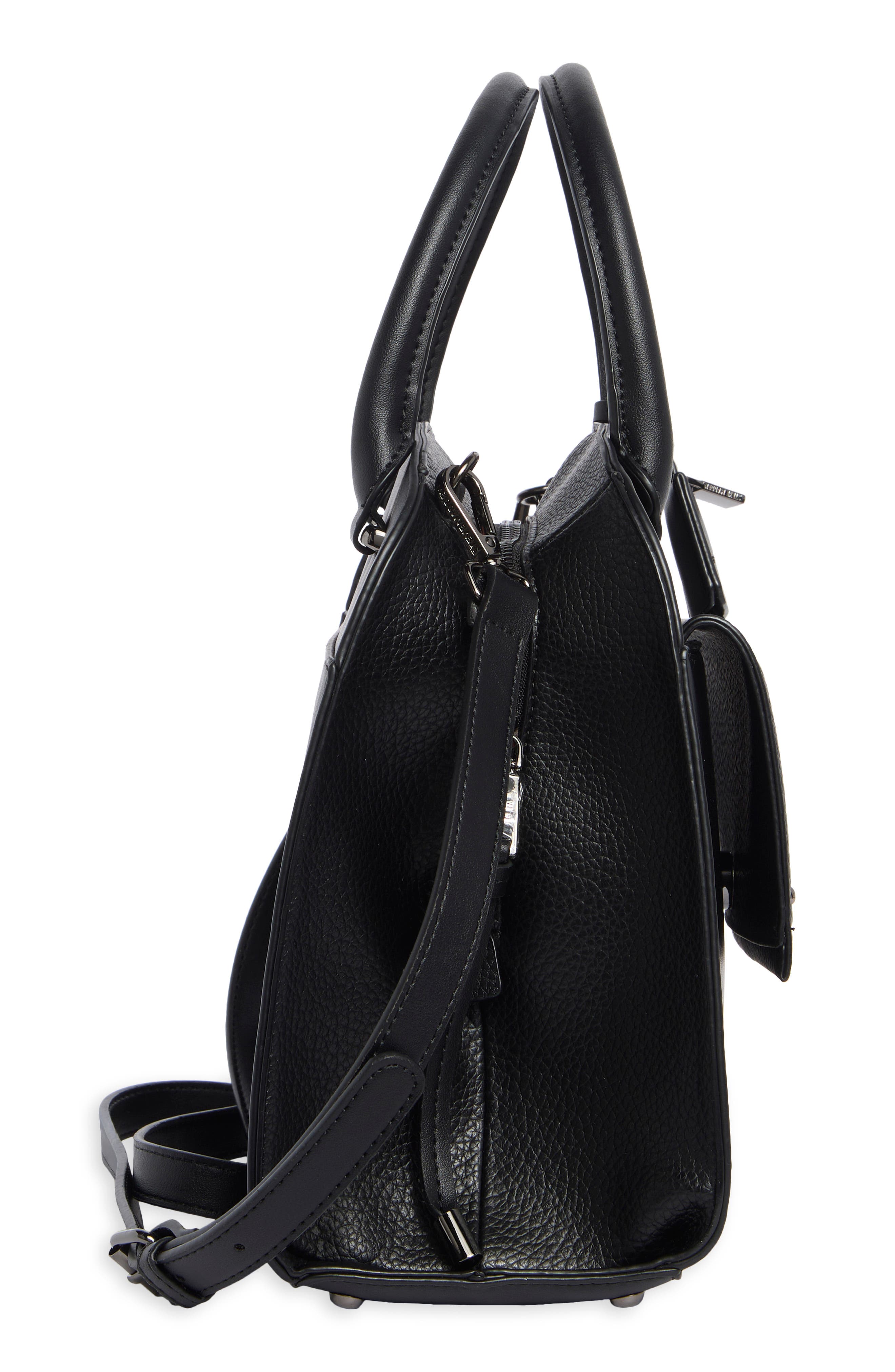 Steve Madden Donegal Satchel, Alternate, color, Black Pebble