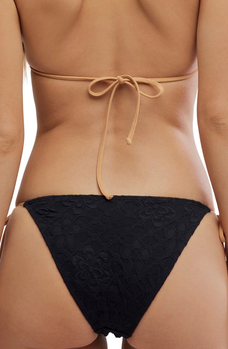 free-est by Free People Mika Side Tie Bikini Bottoms, Alternate, color, Black