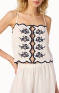 CAMI NYC Nazare Floral Embroidery Linen Camisole