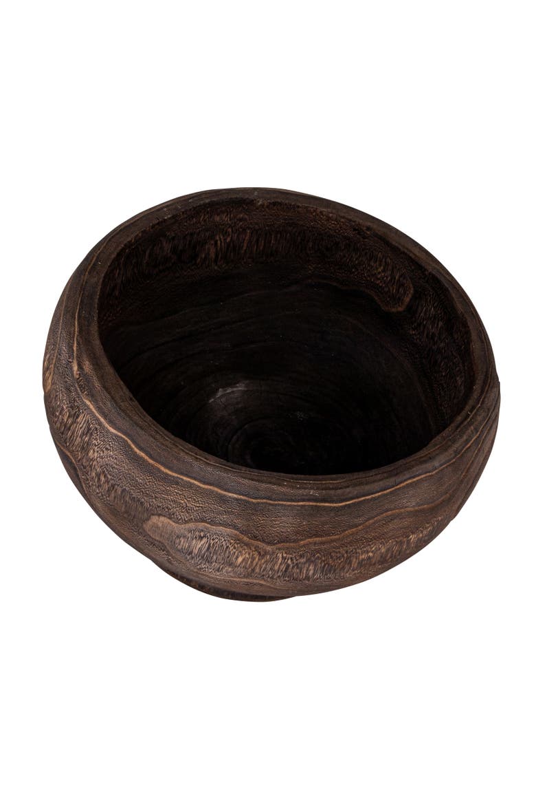 Round Paulownia Wood Planter, Stained Finish, Main, color, Natural