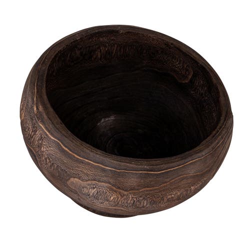 Storied Home Round Paulownia Wood Planter, Stained Finish In Brown