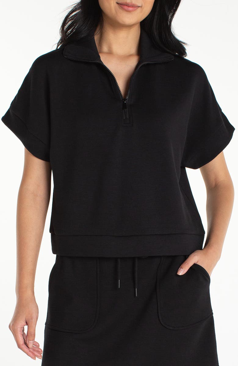 Liverpool Los Angeles Knit Half Zip Top, Main, color, Black