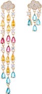 EYE CANDY LOS ANGELES Crystal Rain Drop Mismatched Earrings