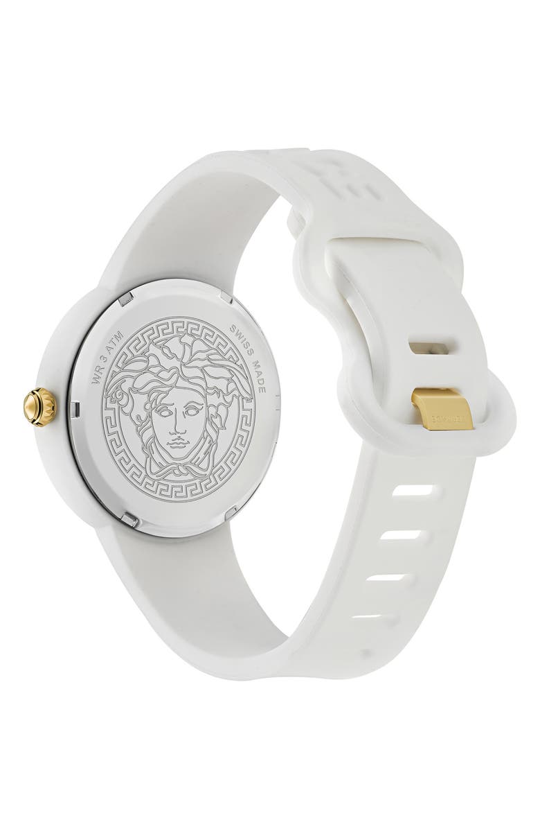 Versace Medusa Pop Silicone Watch, 39mm, Alternate, color, White