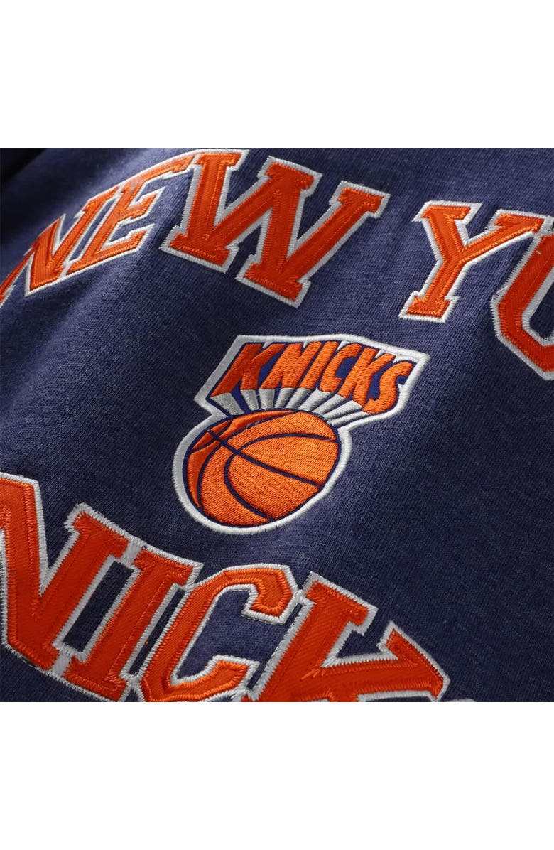 Mitchell & Ness Men's Mitchell & Ness Heather Blue New York Knicks Hardwood Classics Big & Tall Crewneck Sweatshirt, Alternate, color, Heather Blue