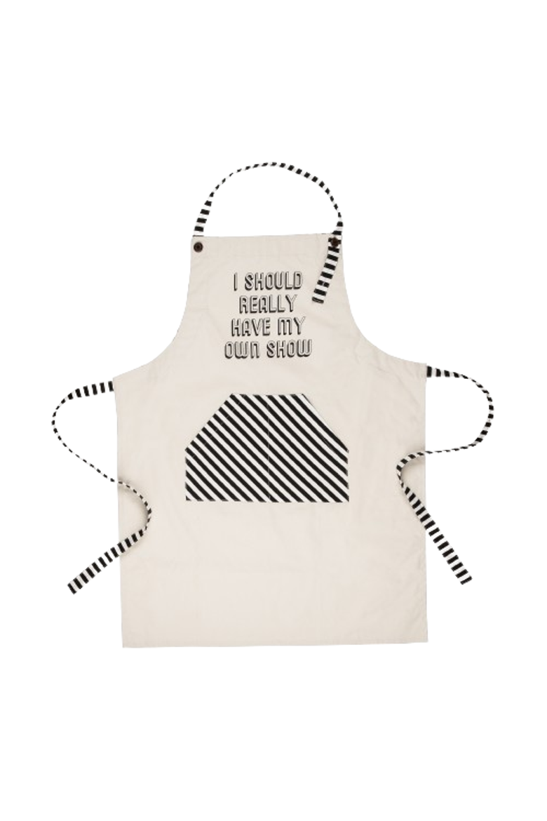 Have My Own Show Apron Cotton White, Alternate, color, White