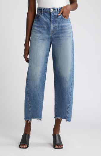 MOUSSY VINTAGE Cloverhill Step Hem High Waist Crop Barrel Jeans