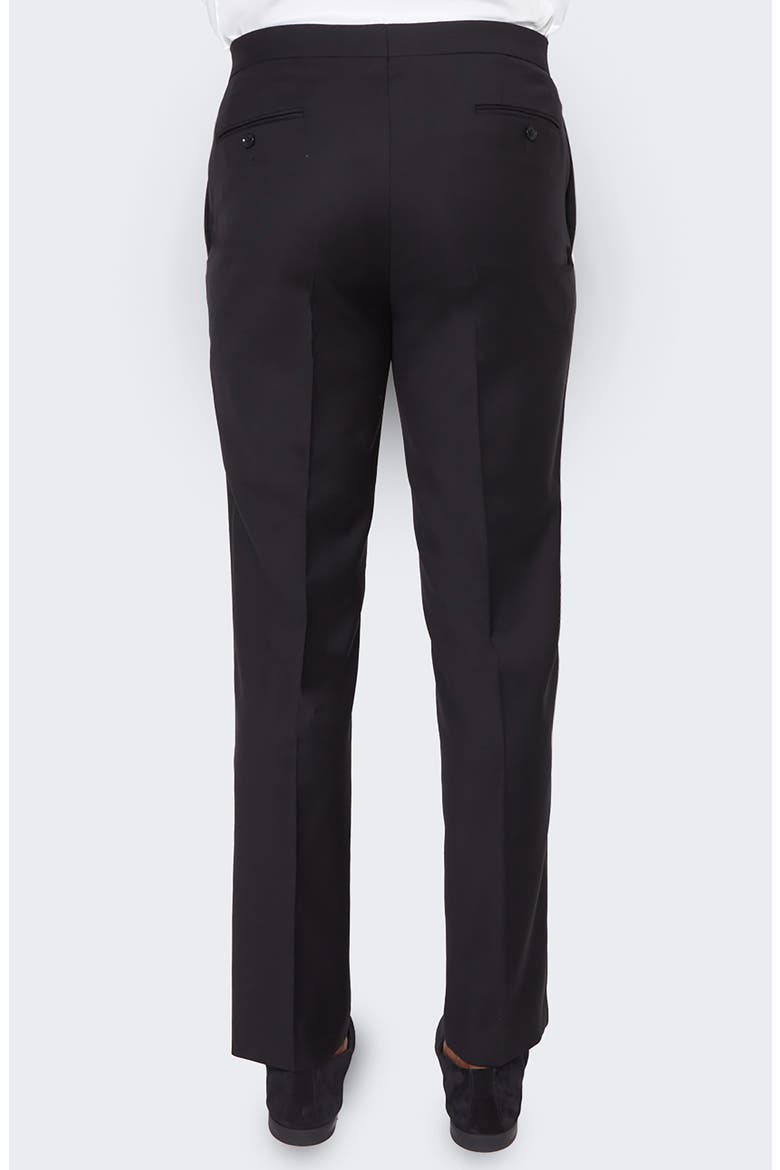 Solid Wool Tuxedo Pants, Alternate, color, BLACK