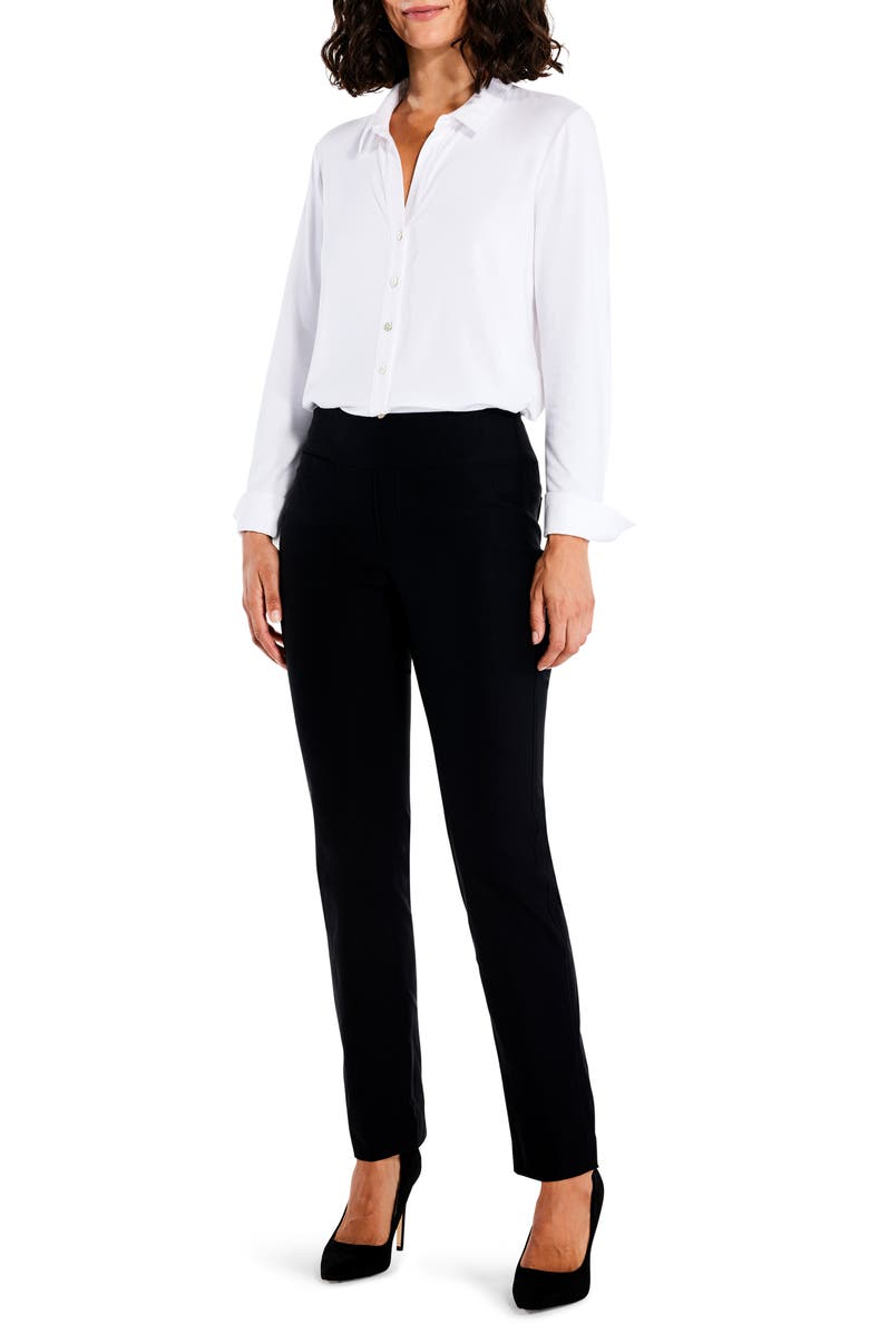 NIC+ZOE Wonderstretch Pocket Straight Leg Pants, Alternate, color, Black Onyx