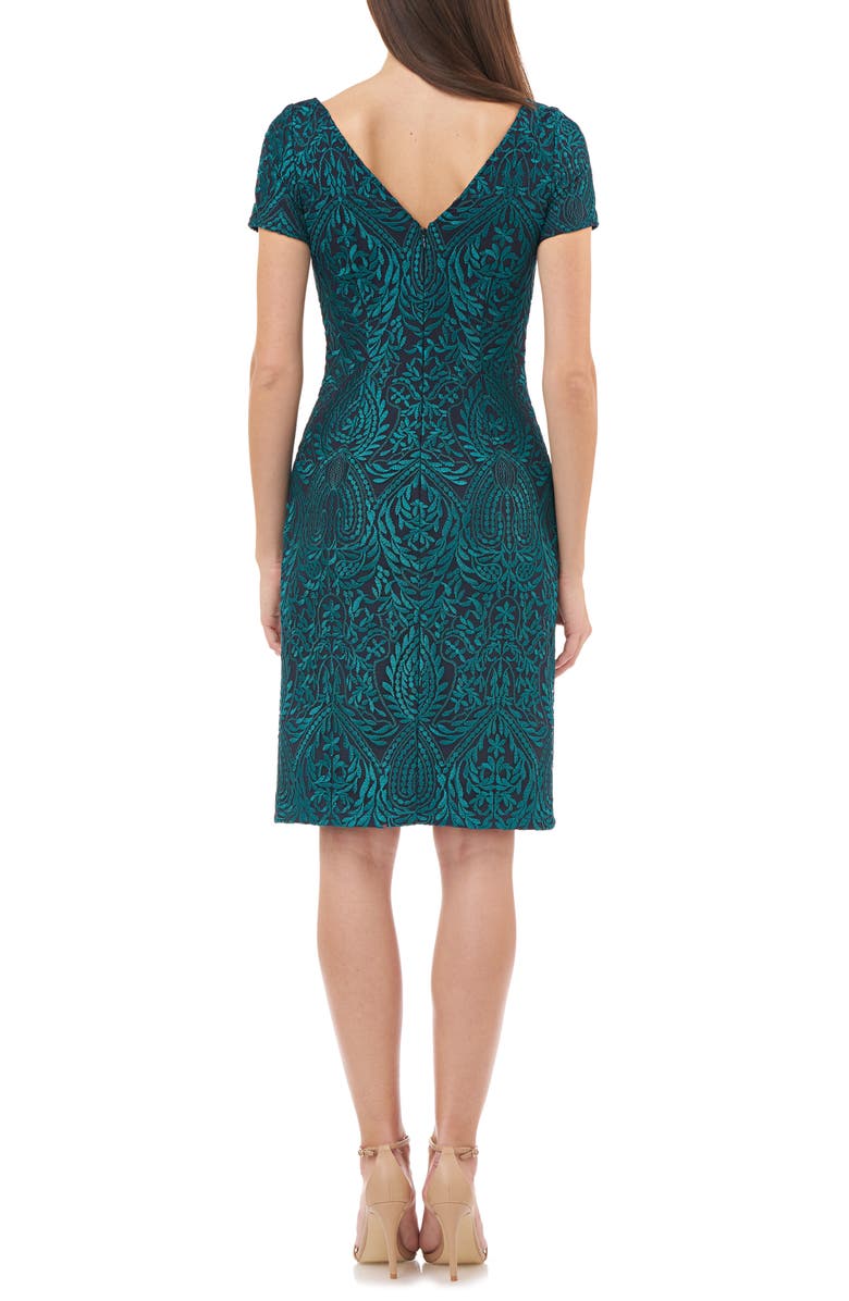 JS Collections Floral Embroidered Cocktail Dress, Alternate, color, 