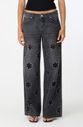 Fade Out Loud Bohdi Floral Cutout Straight Leg Jeans