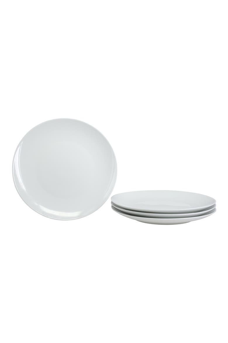 Set of 4 Coupe Dinner Plates, Main, color, WHITE