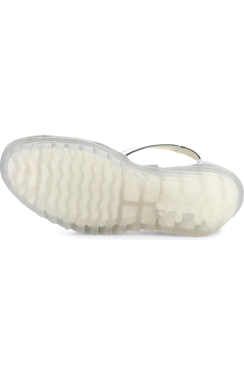 Fly London Yelu Platform Wedge Sandal, Alternate, color, Light Silver/ Black