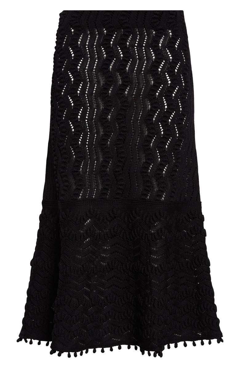 Jil Sander Textured Lace Knit Skirt, Main, color, Black