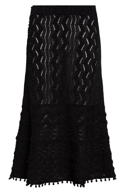 Textured Lace Knit Skirt