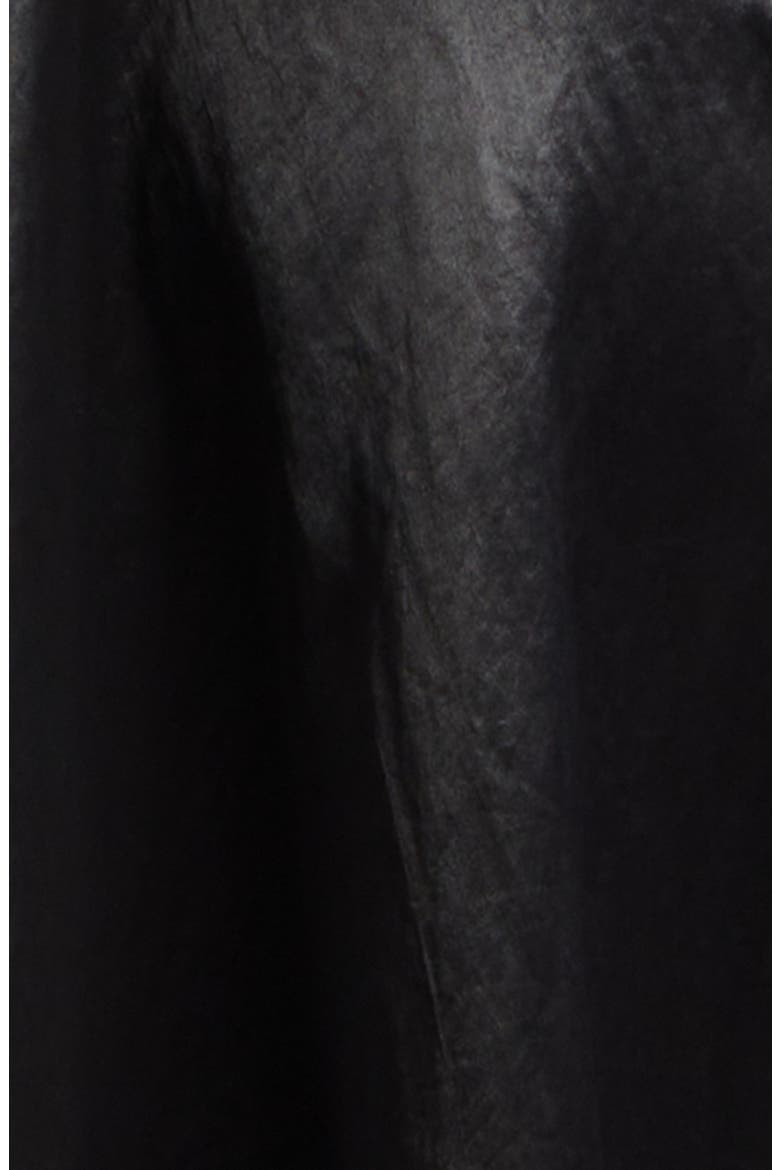 Tulip Asymmetric Lace Trim Satin Dress, Alternate, color, BLACK