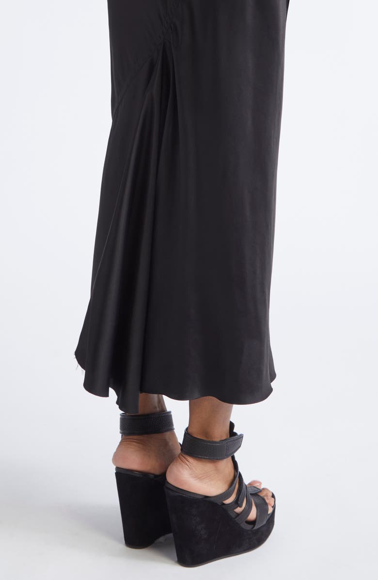 Rick Owens Gonna Bias Cut Cupro Skirt, Alternate, color, Black