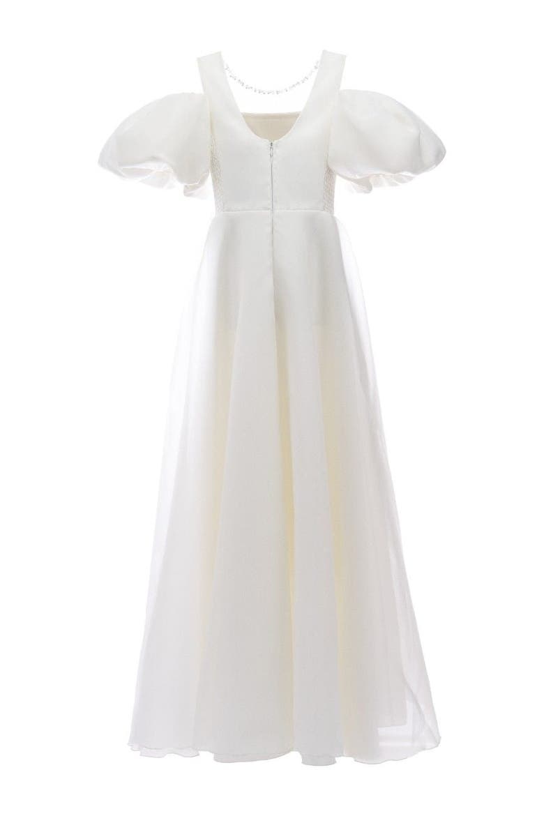 Thea Puff-Sleeve Dress, Alternate, color, White