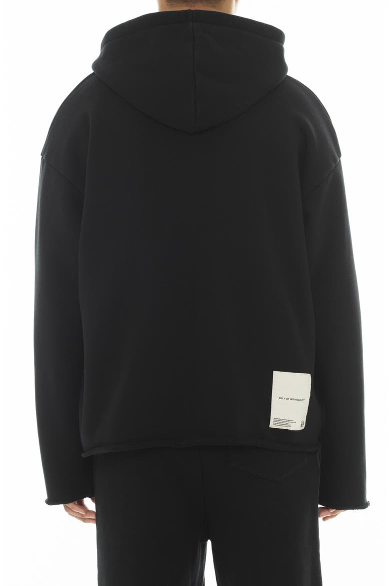 Core Raw Hem French Terry Zip Hoodie, Alternate, color, BLACK