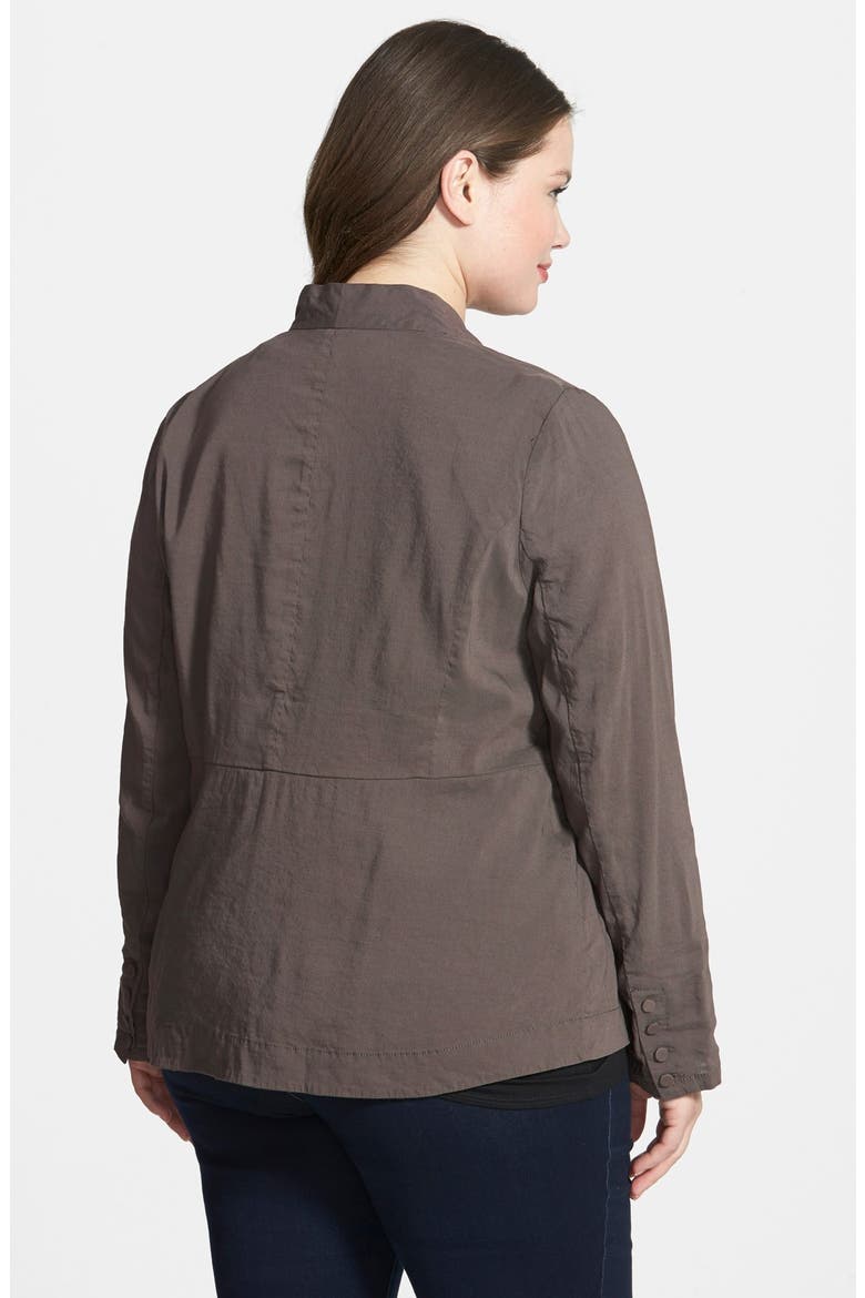 Front Zip Linen Blend Peplum Jacket, Alternate, color, RYE