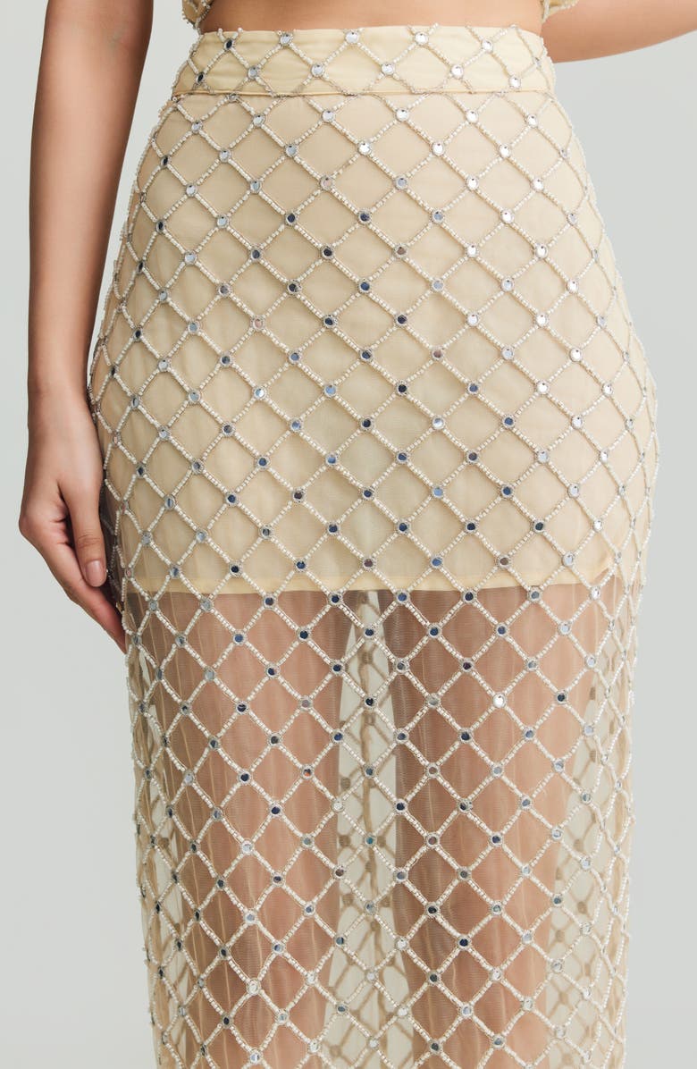 holiCHIC Mariah Sleeveless Top & Maxi Skirt Set, Alternate, color, Gold