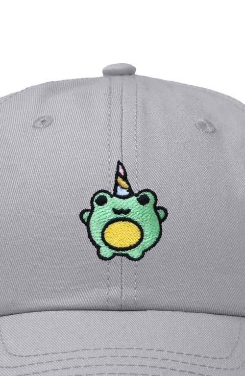 Dalix Froggy Unicorn Embroidered Cap In Gray