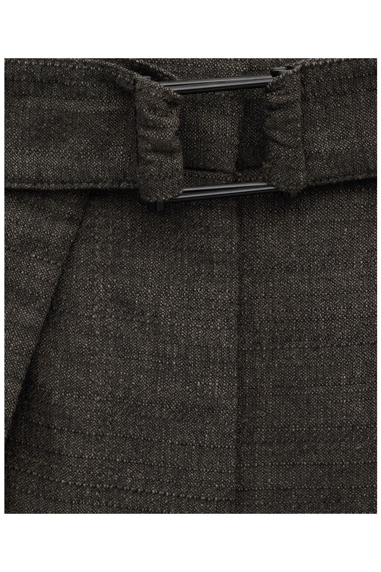 Belted Pleated Pants, Alternate, color, BROWN
