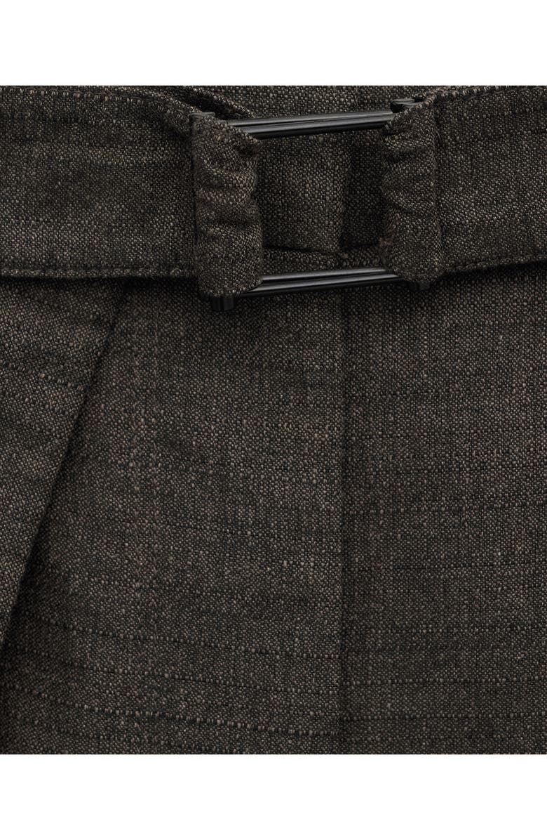 MANGO Belted Pleated Pants, Alternate, color, Brown