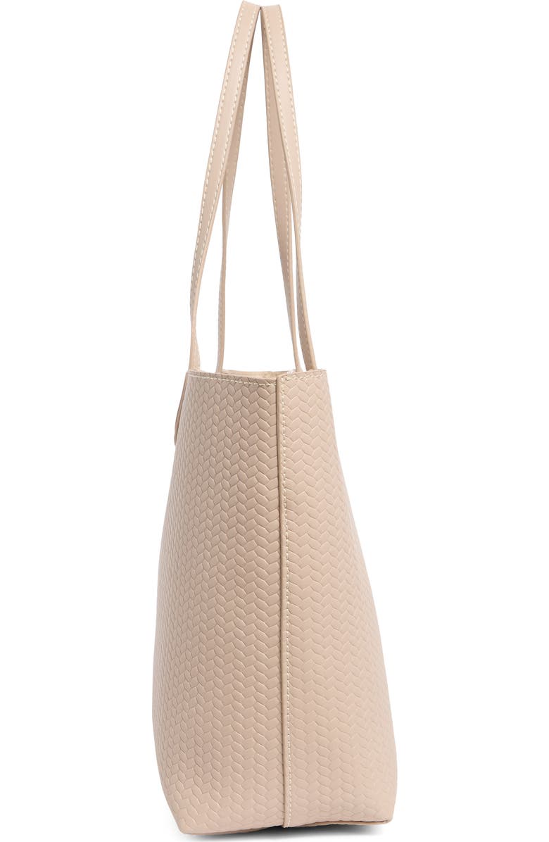 Sam Edelman Eva Large Woven Tote Bag & Pouch, Alternate, color, Beige