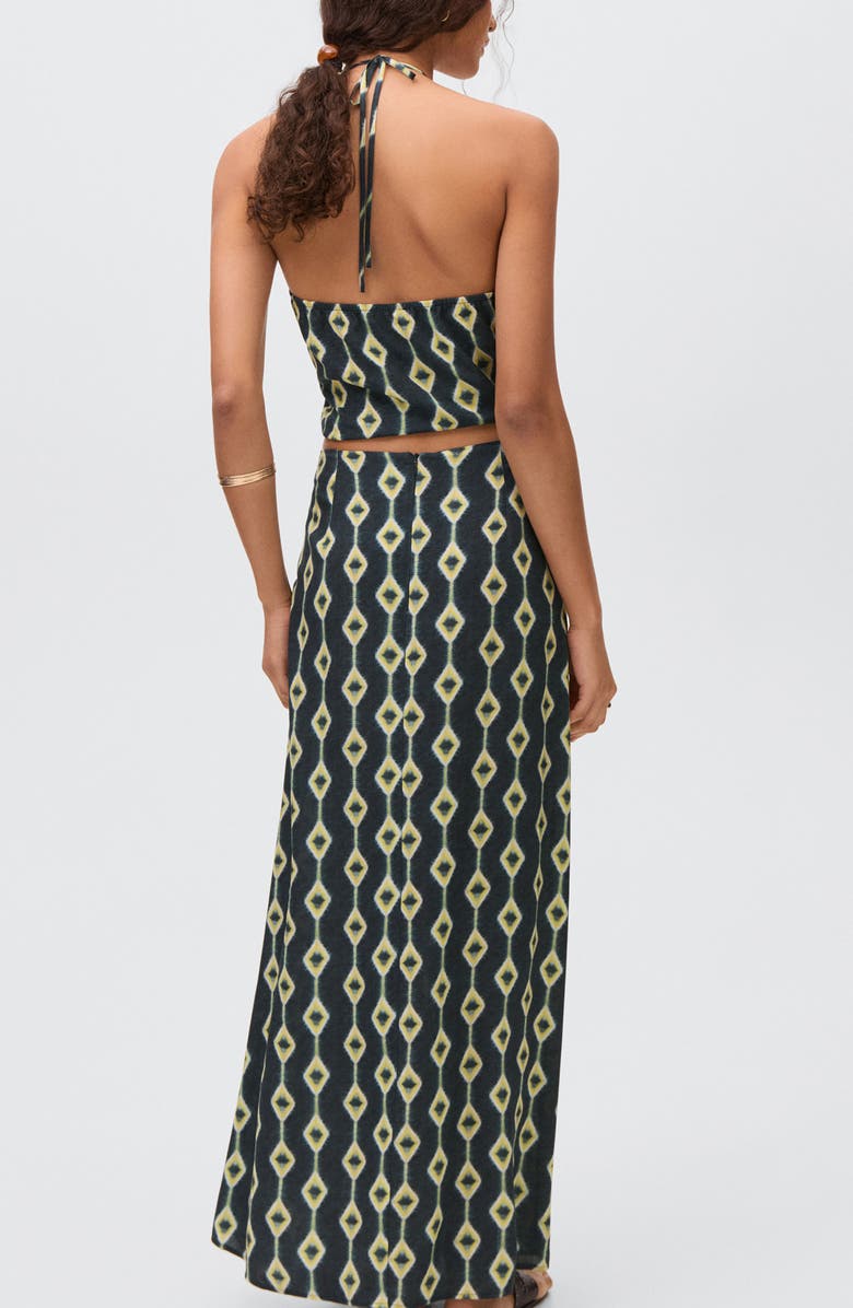 MANGO TEEN Diamond Print Maxi Skirt, Alternate, color, Blue