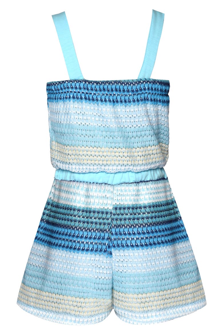 Kids' Knit Romper, Alternate, color, BLUE MULTI