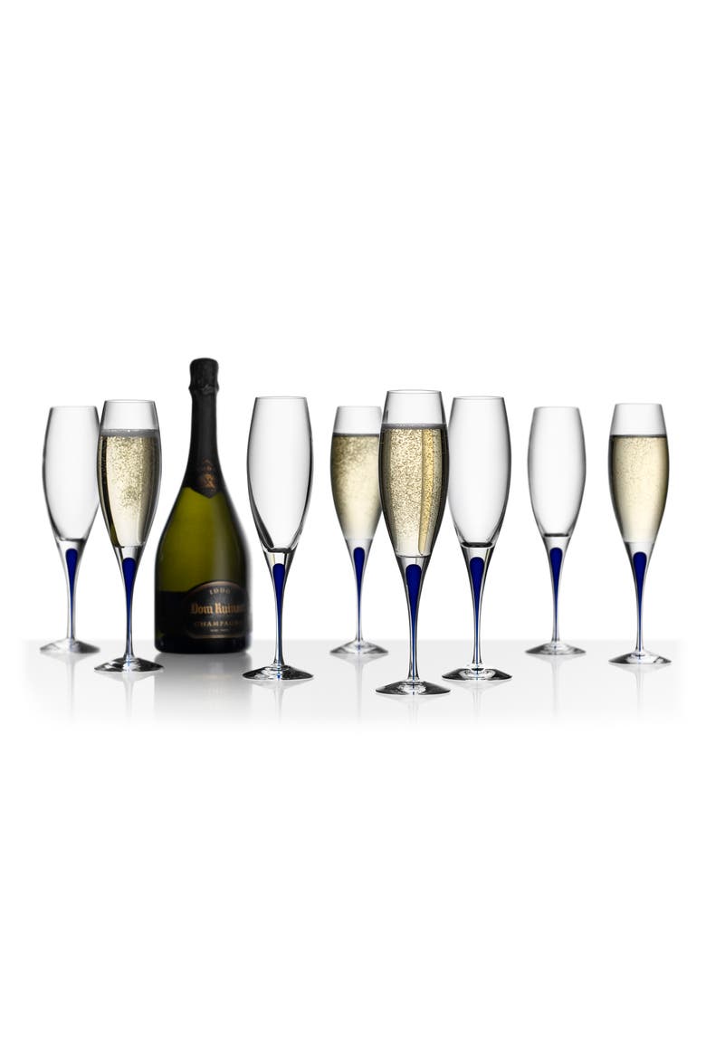 Intermezzo Set of 2 Champagne Flutes, Alternate, color, CLEAR