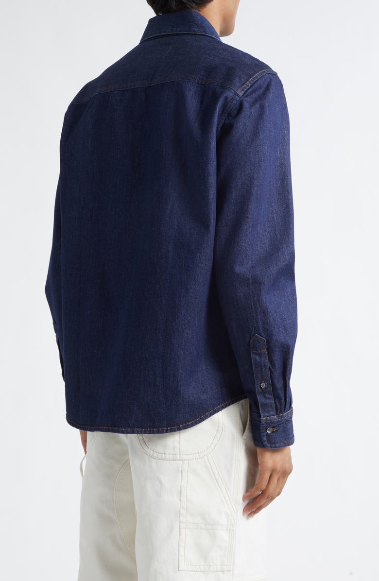 AMI PARIS Ami de Coeur Denim Button-Down Shirt, Alternate, color, Indigo