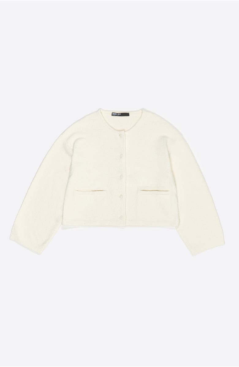 Bimba y Lola Short Straight Cardigan, Alternate, color, Ivory