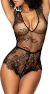 Mapale Sheer Lace Romper