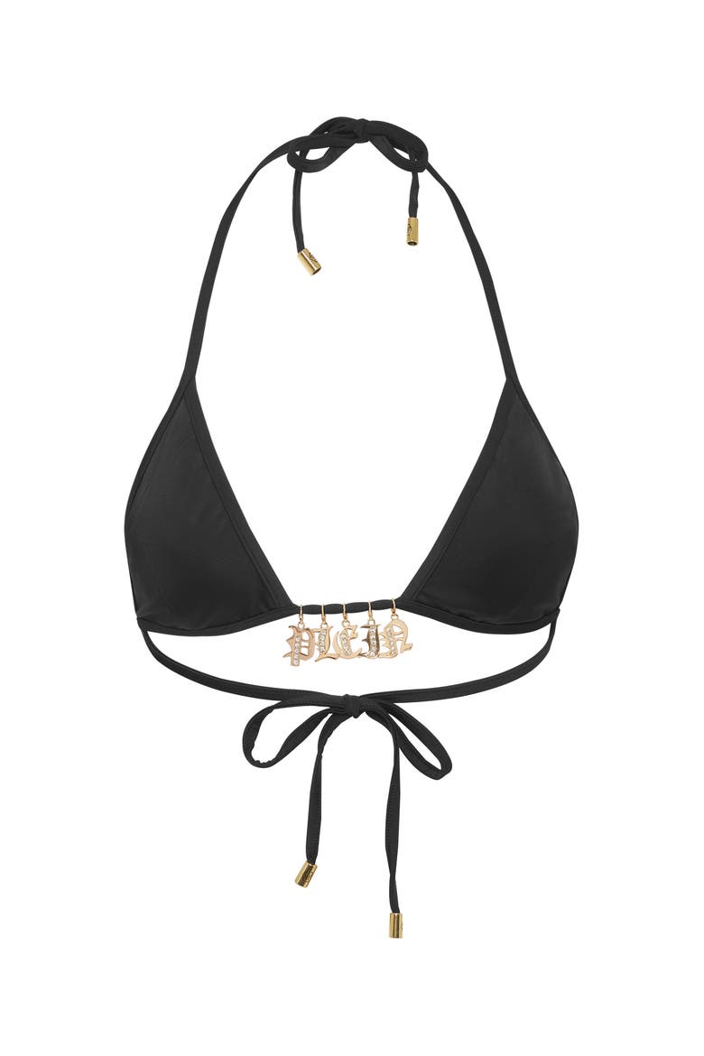 Swimwear Top Triangle Bra Charms Women, Main, color, black