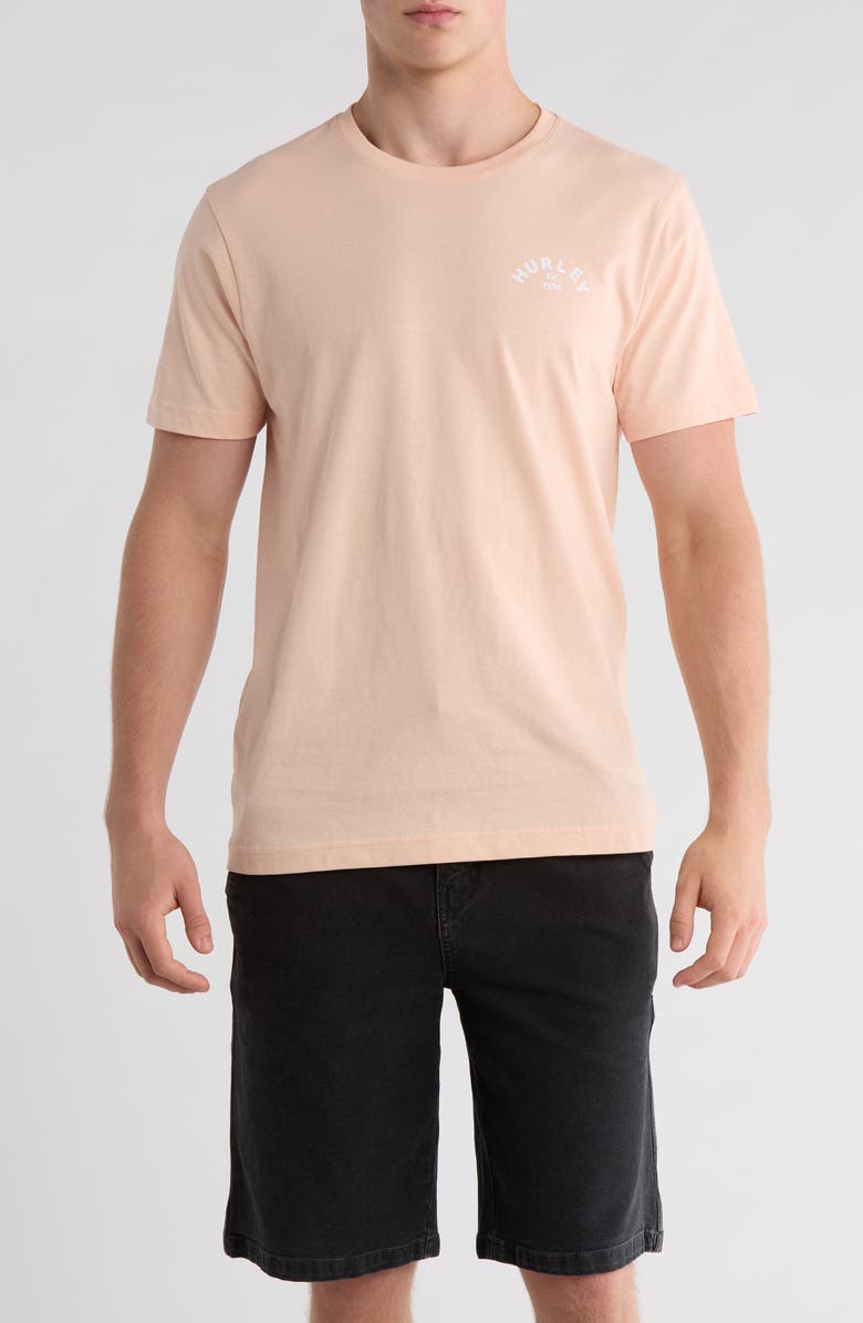 Hurley Stripey Sunrise Cotton Graphic T-Shirt, Main, color, Candy Pink