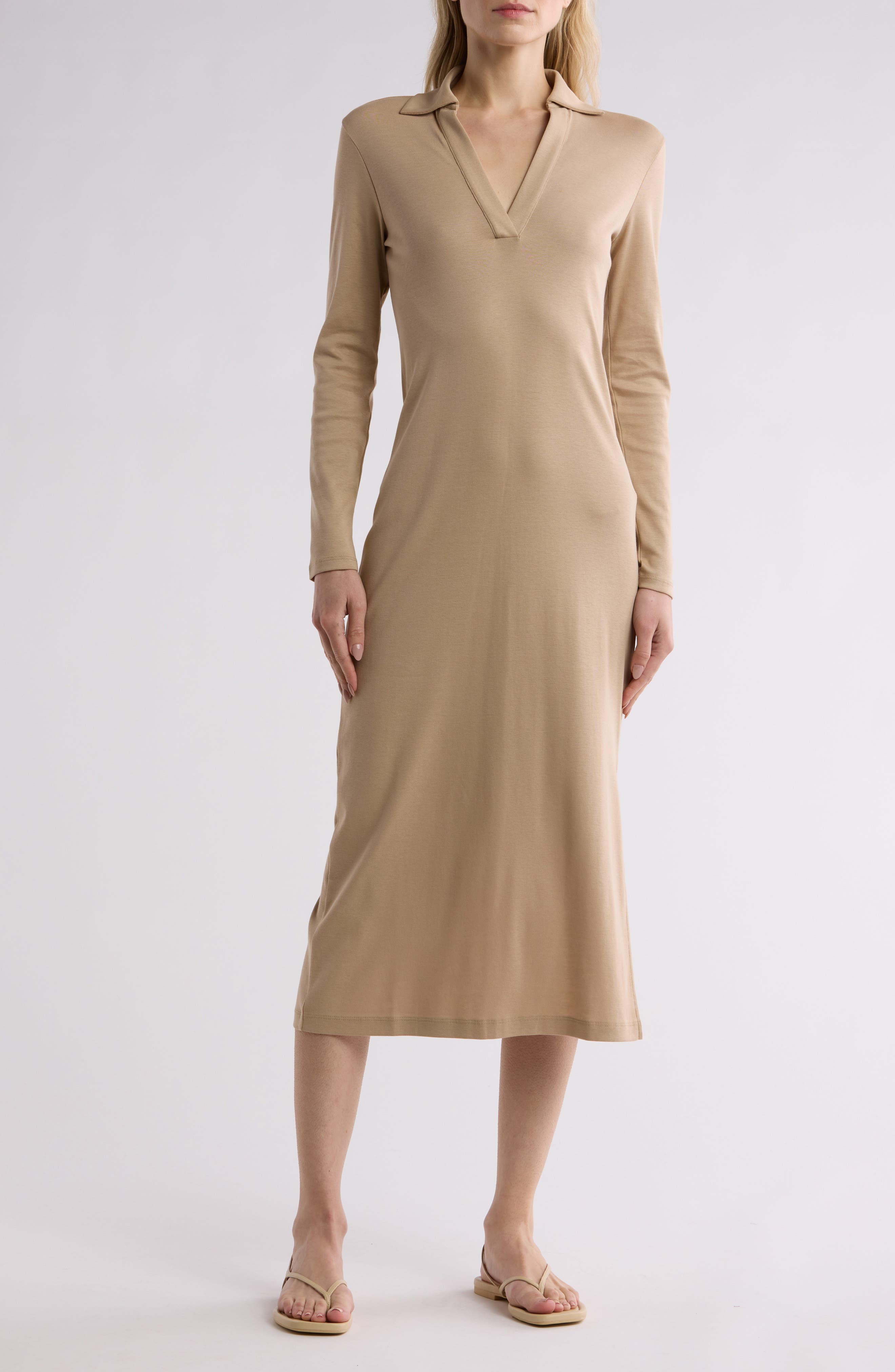 Vince Long Sleeve Polo Dress