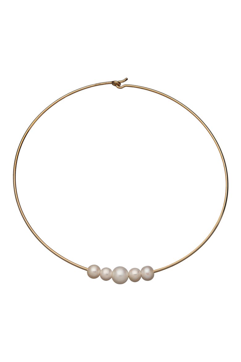 Noelle Imitation Pearl Choker Necklace, Main, color, 14K YELLOW GOLD PLATED SILVER