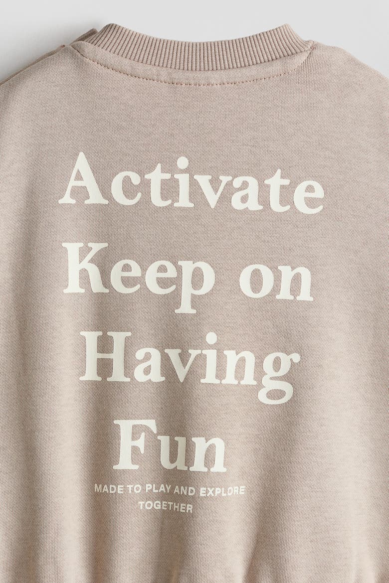 2-piece Printed Sweatshirt Set, Alternate, color, Light beige/Run Jump Play