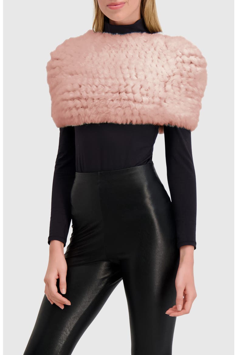 Fur-Free Rex Rabbit (Faux Fur) Knit Cowl, Main, color, LIGHT PINK