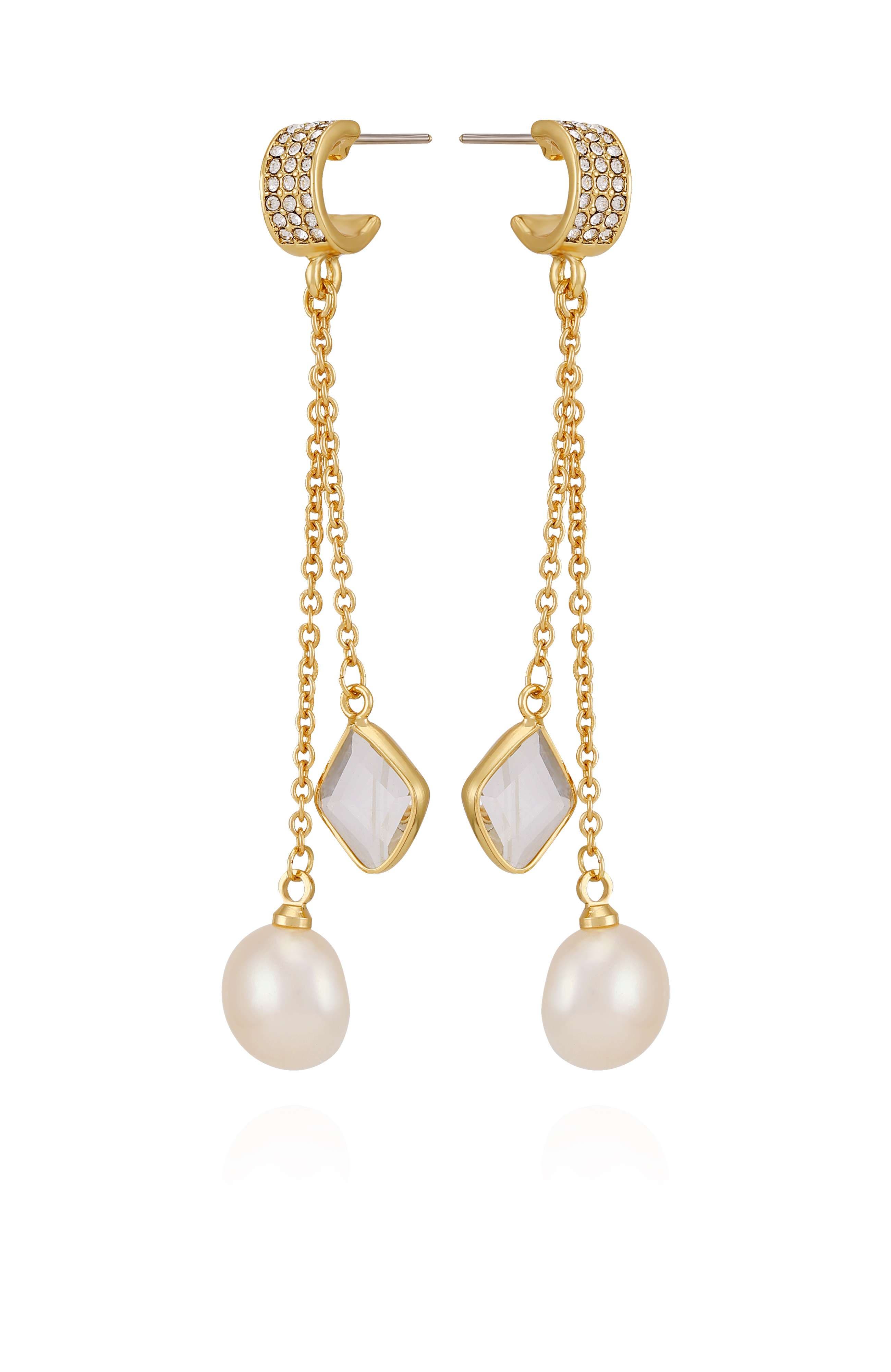 Vince Camuto Dangle Earrings with Freshwater Pearl Crystal Drop (Women ...