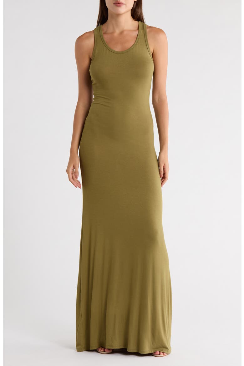 Ribbed Maxi Tank Dress, Main, color, DARK OLIVE RIB