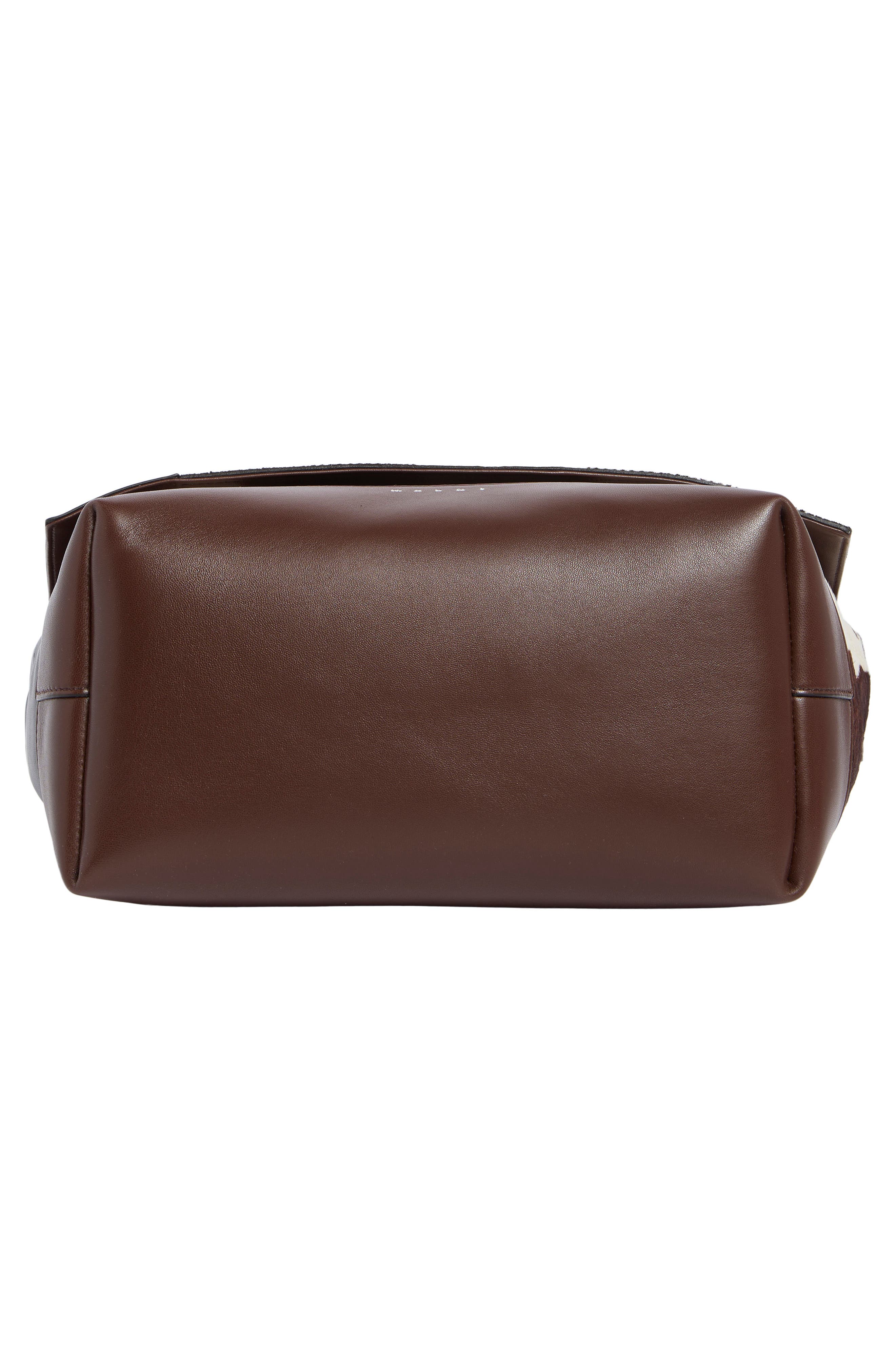 Pod Pochette Leather & Calf Hair Shoulder Bag, Alternate, color, BLACK7BROWN/ SUDAN